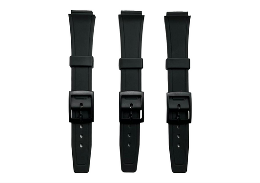 Water Resistant PVC Sliding Watch Band Strap 16mm Fits Casio and Others