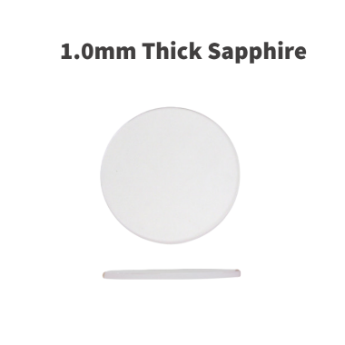 Round Flat Sapphire Watch Crystal 1.0mm Thick (Diameter 10.5mm to 45.0mm)