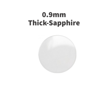 Round Flat Sapphire Watch Crystal 0.9mm Thick (Diameter 9.5mm to 36.5mm)