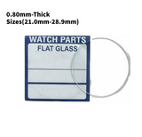 Watch Crystal Flat Round Mineral Glass Crystal 0.80mm Thick (21.0mm-28.9mm)