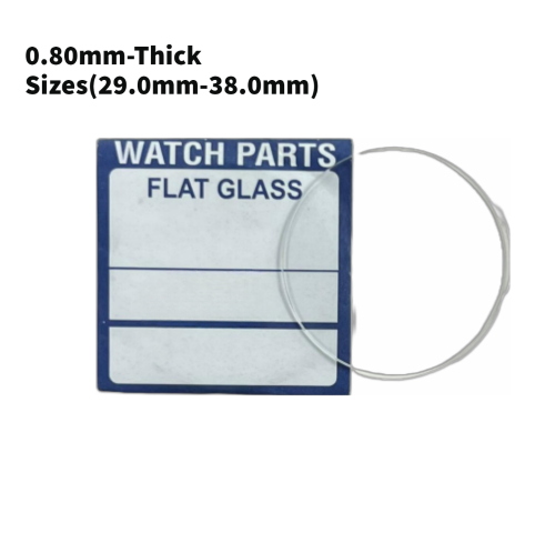 Watch Crystal Flat Round Mineral Glass Crystal 0.80mm Thick (29.0mm-38.0mm)