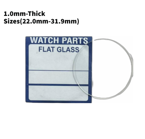 Watch Crystal Flat Round Mineral Glass Crystal 1mm Thick (22.0mm-31.9mm)