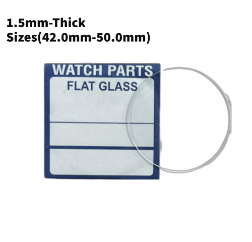 Watch Crystal Flat Round Mineral Glass Crystal 1.5mm Thick (42.0mm-50.0mm)