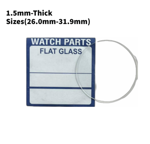 Watch Crystal Flat Round Mineral Glass Crystal 1.5mm Thick (26.0mm-31.9mm)