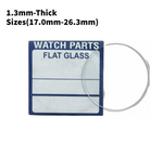 Watch Crystal Flat Round Mineral Glass Crystal 1.3mm Thick (17.0mm-26.3mm)