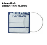 Watch Crystal Flat Round Mineral Glass Crystal 1.3mm Thick (26.4mm-35mm)