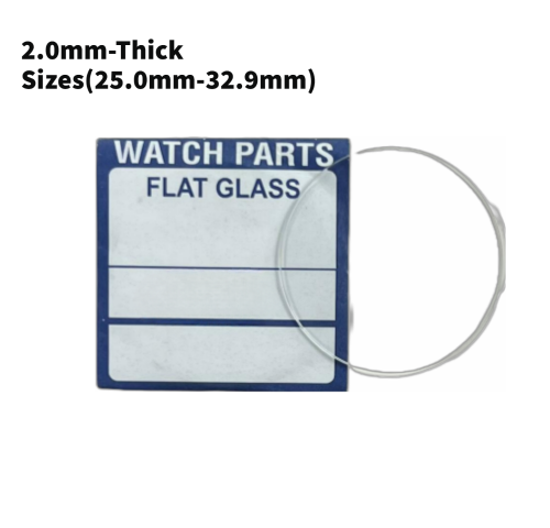 Watch Crystal Flat Round Mineral Glass Crystal 2mm Thick (25.0mm-32.9mm)