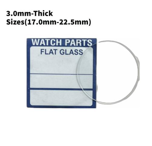 Watch Crystal Flat Round Mineral Glass Crystal 3.0mm Thick (17.0mm-22.5mm)