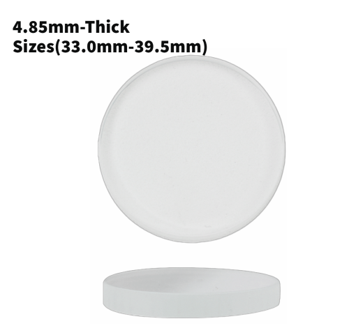 Watch Crystal Flat Round Mineral Glass Crystal 4.85mm Thick (33.0mm-39.5mm)