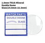 Watch Crystal Double Domed Round Mineral Glass Crystal 1.0mm Thick (14.0mm-22.3mm)