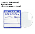 Watch Crystal Double Domed Round Mineral Glass Crystal 1.0mm Thick (30.8mm-37.3mm)