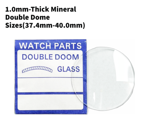 Watch Crystal Double Domed Round Mineral Glass Crystal 1.0mm Thick (37.4mm-40.0mm)