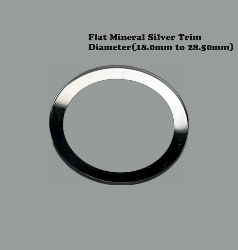 Load image into Gallery viewer, Watch Crystal Flat Round Mineral Glass Crystal Thickness 1.0mm with Silver Trim Diameter(18.0mm to 28.5mm)
