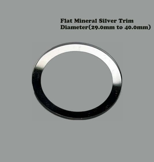 Watch Crystal Flat Round Mineral Glass Crystal Thickness 1.0mm with Silver Trim Diameter(29.0mm to 40.0mm)