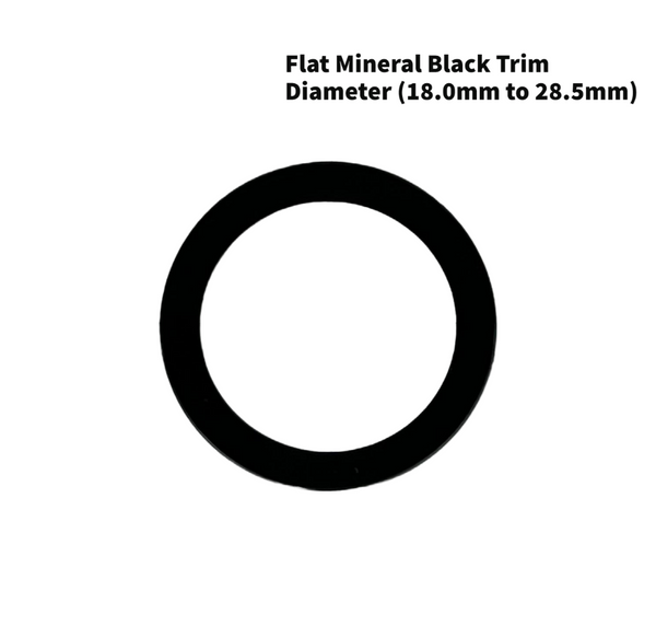 Watch Crystal Flat Round Mineral Glass Crystal Thickness 1.0mm with Black Trim Diameter(18.0mm to 28.5mm)