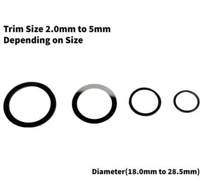 Watch Crystal Flat Round Mineral Glass Crystal Thickness 1.0mm with Black Trim Diameter(18.0mm to 28.5mm)