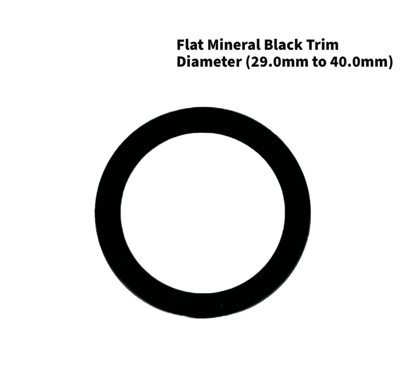 Load image into Gallery viewer, Watch Crystal Flat Round Mineral Glass Crystal Thickness 1.0mm with Black Trim Diameter(29.0mm to 40.0mm)
