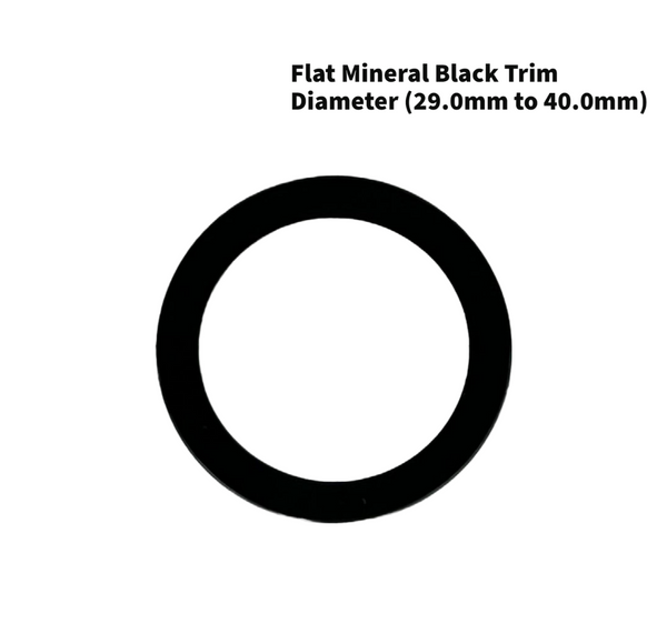 Watch Crystal Flat Round Mineral Glass Crystal Thickness 1.0mm with Black Trim Diameter(29.0mm to 40.0mm)