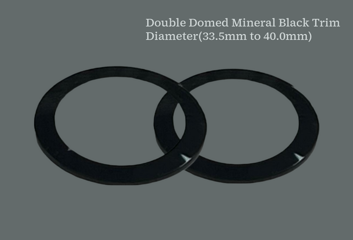 Watch Crystal Double Domed Round Mineral Glass Crystal Black Trim Thick 1.0mm Diameter(33.5mm to 40.0mm)