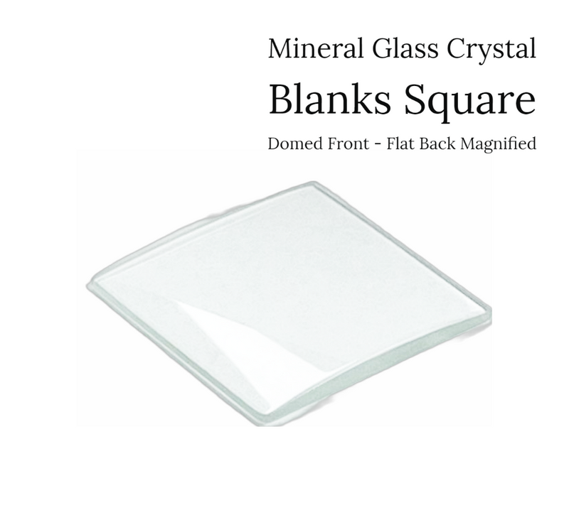 Load image into Gallery viewer, Watch Crystal Domed Flat Back Magnified Mineral Glass Crystal Blanks in Square Shape (Various Sizes)
