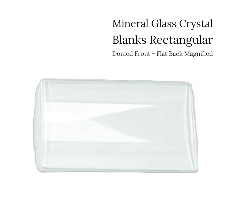 Load image into Gallery viewer, Watch Crystal Domed Flat Back Magnified Mineral Glass Crystal Blanks in Rectangular Shape (Various Sizes)
