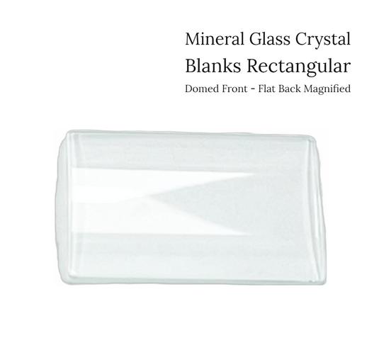 Watch Crystal Domed Flat Back Magnified Mineral Glass Crystal Blanks in Rectangular Shape (Various Sizes)