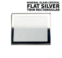 Flat Mineral Glass Crystal with Silver Trim 2mm Blanks in Rectangular Shape Diameter (23.5mm✘26.2mm)