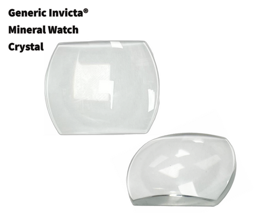 Mineral Crystals to Fit Invicta Rectangular 2 Sides Round Shape Magnified w/Flat Back (42.0×33.0×9.0)mm→(Width×Height×Thick)