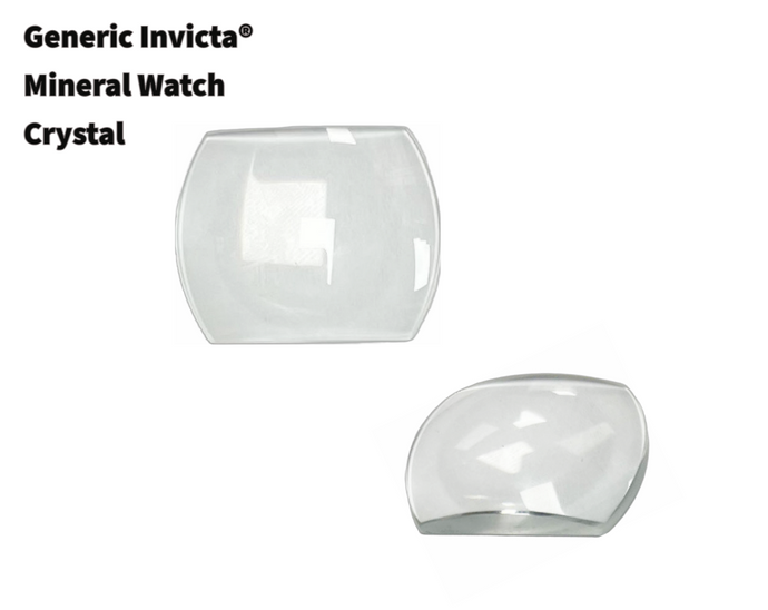 Mineral Crystals to Fit Invicta Rectangular 2 Sides Round Shape Magnified w/Flat Back side (27.5×19.1×5.4)mm→(Width×Height×Thick)