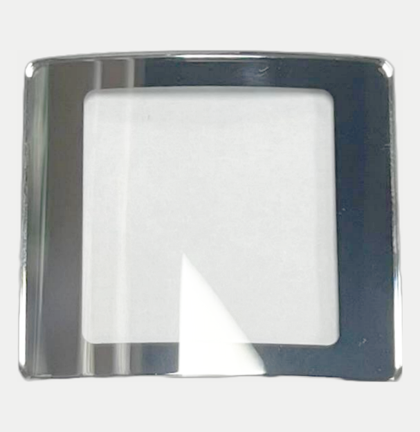 Load image into Gallery viewer, Sapphire Crystals to Fit Rado Double Domed Rectangular Shape Cut Corners Silver Border (30.5×27.1×2.5×1.2)mm→(Width×Height×Dome Height×Edge Thick)
