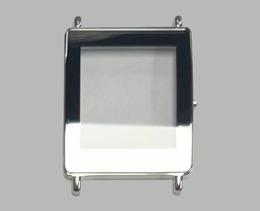 Sapphire Crystals to Fit Original Rado with Case Double Domed Rectangular Shape Silver Trim with Gold lines (28.30×23.50)mm→(Height×Width) Fit Model 160.0486.3.024, 160.0486.3.003