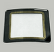 Mineral Crystals to Fit Rado Double Domed Rectangular Black Trim w/Golden Lines (31.9×26.5×2.45×1.0)mm→(Width×Height×Dome Height×Edge Thick) - Universal Jewelers & Watch Tools Inc.
