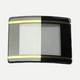 Mineral Crystals to Fit Rado Double Domed Rectangular Black Trim w/Golden Lines (23.4×19.6×2.27×1.0)mm→(Width×Height×Dome Height×Edge Thick) - Universal Jewelers & Watch Tools Inc.