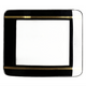 Mineral Crystals to Fit Rado Double Domed Rectangular Black Trim w/Golden Lines (32.60×27.2×2.1×1.0)mm→(Width×Height×Dome Height×Edge Thick) - Universal Jewelers & Watch Tools Inc.