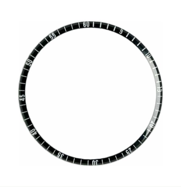 Mineral Crystals to Fit Emporio Armani Round Single Domed Black Trim/w white digital numbers (40.1×3.0×0.9)mm→(Diameter×Middle Thick×Edge Thick)