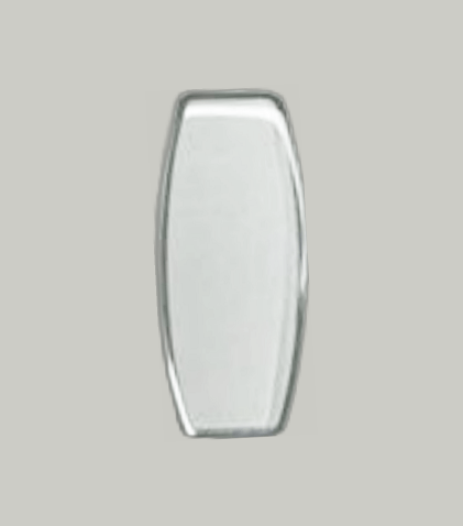 Mineral Crystals to Fit BULOVA Ladies Single Domed Silver Trim Rectangular Shape Curved 2 Sides (23.0×9.8×1.9)mm→(Height×Width×Middle Thick) Fit Model 96T15 - Universal Jewelers & Watch Tools Inc.
