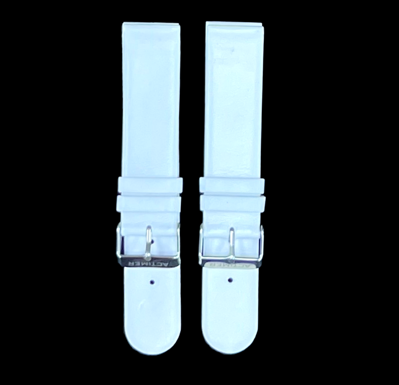 Load image into Gallery viewer, White 20MM Unstitched Genuine Leather Watch Band Strap with Plain Smooth Finish
