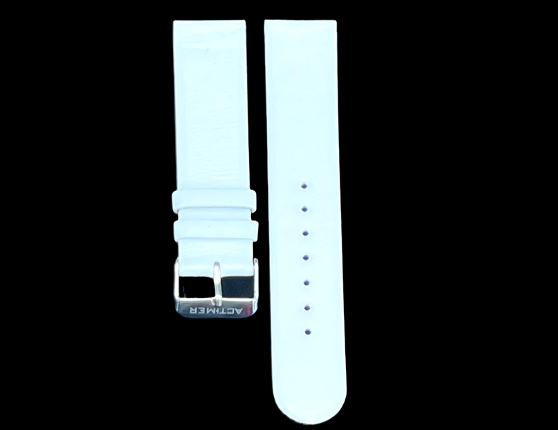 Load image into Gallery viewer, White 20MM Unstitched Genuine Leather Watch Band Strap with Plain Smooth Finish
