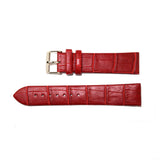 Genuine Leather Watch Band 12-24mm Flat Alligator Grain Black Brown Blue Red Yellow - Universal Jewelers & Watch Tools Inc. 