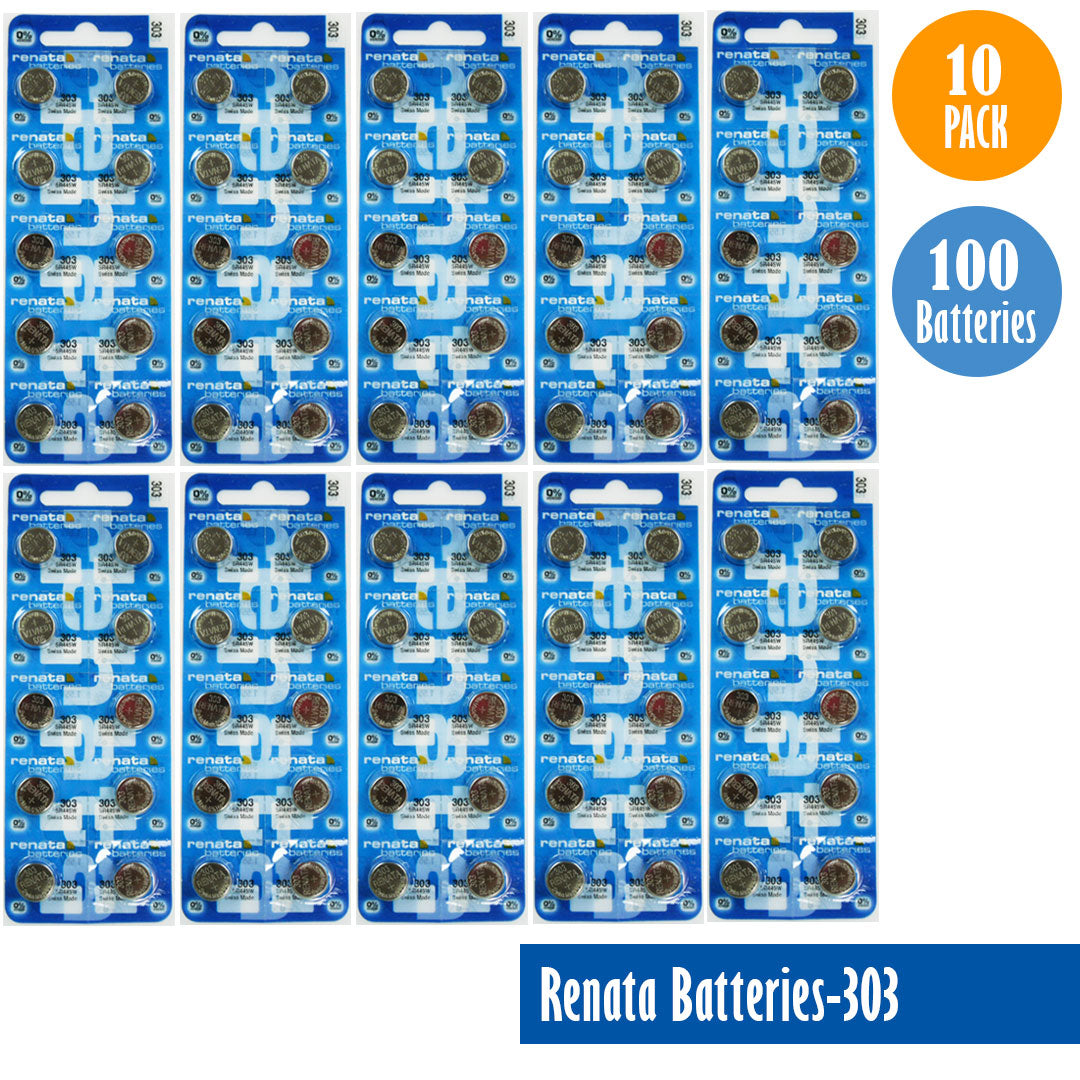 Renata-Batteries-303-1-pack-10-batteries, Replaces-SR44SW, Watch-Batteries, Swiss Made - Universal Jewelers & Watch Tools Inc. 