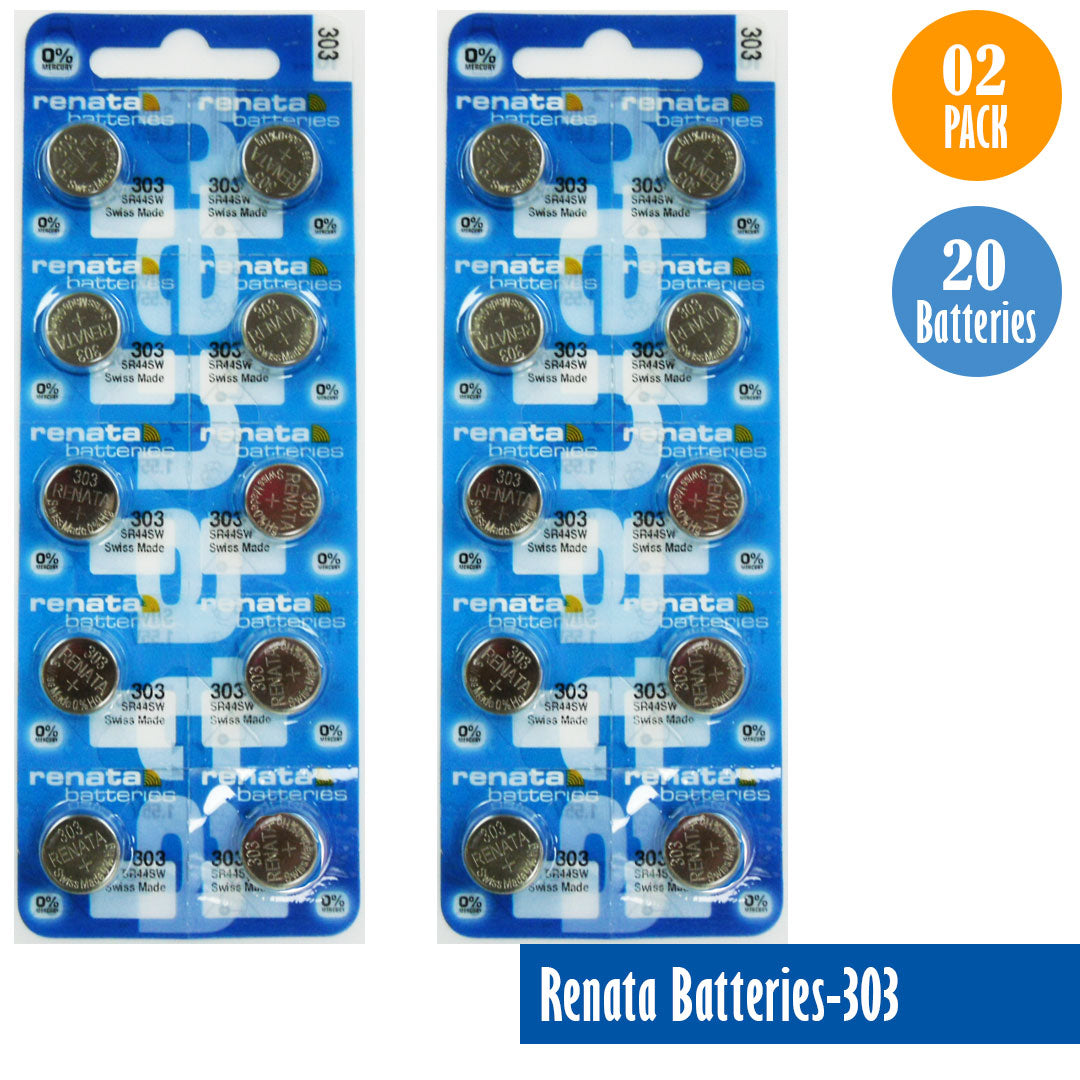 Renata-Batteries-303-1-pack-10-batteries, Replaces-SR44SW, Watch-Batteries, Swiss Made - Universal Jewelers & Watch Tools Inc. 