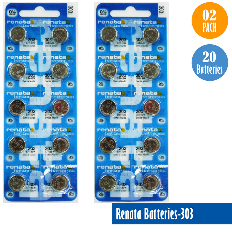 Load image into Gallery viewer, Renata-Batteries-303-1-pack-10-batteries, Replaces-SR44SW, Watch-Batteries, Swiss Made - Universal Jewelers &amp; Watch Tools Inc. 
