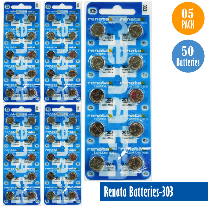 Load image into Gallery viewer, Renata-Batteries-303-1-pack-10-batteries, Replaces-SR44SW, Watch-Batteries, Swiss Made - Universal Jewelers &amp; Watch Tools Inc. 
