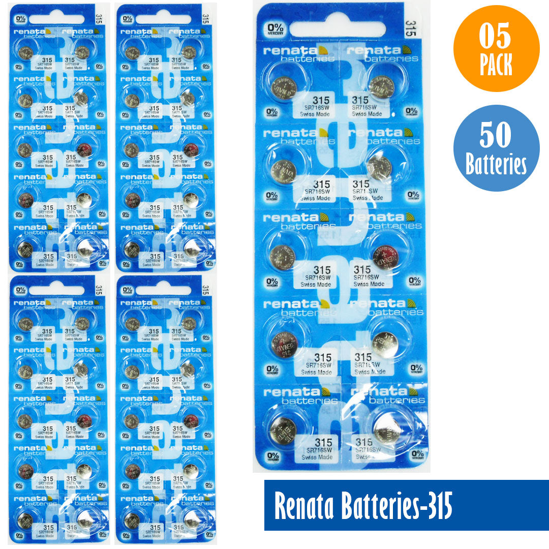 Renata-Batteries-315-1-pack-10-batteries, Replaces-SR716SW, Watch-Batteries, Swiss Made - Universal Jewelers & Watch Tools Inc. 