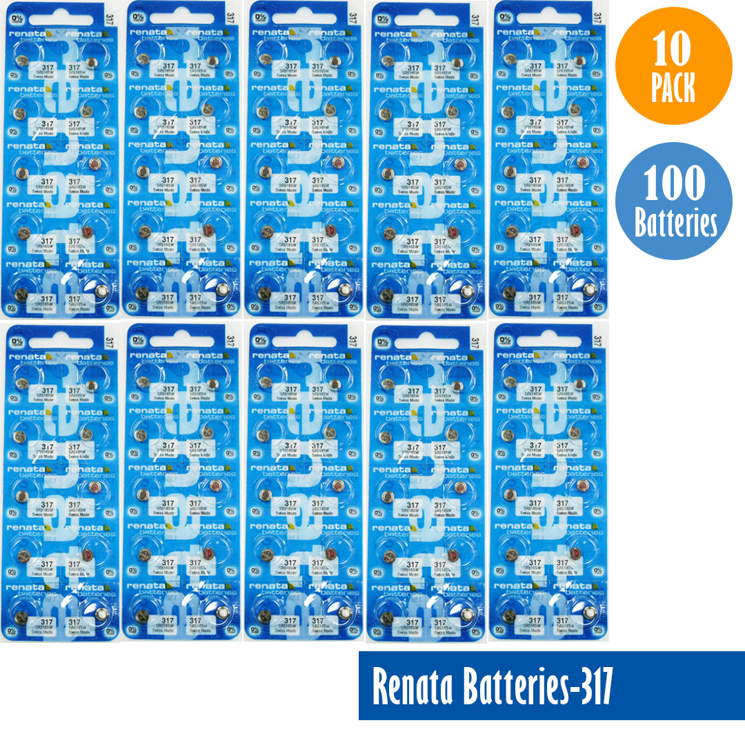 Renata-Batteries-317-1-pack-10-batteries, Replaces-SR516SW, Watch-Batteries, Swiss Made - Universal Jewelers & Watch Tools Inc. 