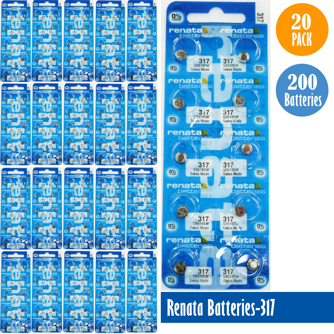 Renata-Batteries-317-1-pack-10-batteries, Replaces-SR516SW, Watch-Batteries, Swiss Made - Universal Jewelers & Watch Tools Inc. 