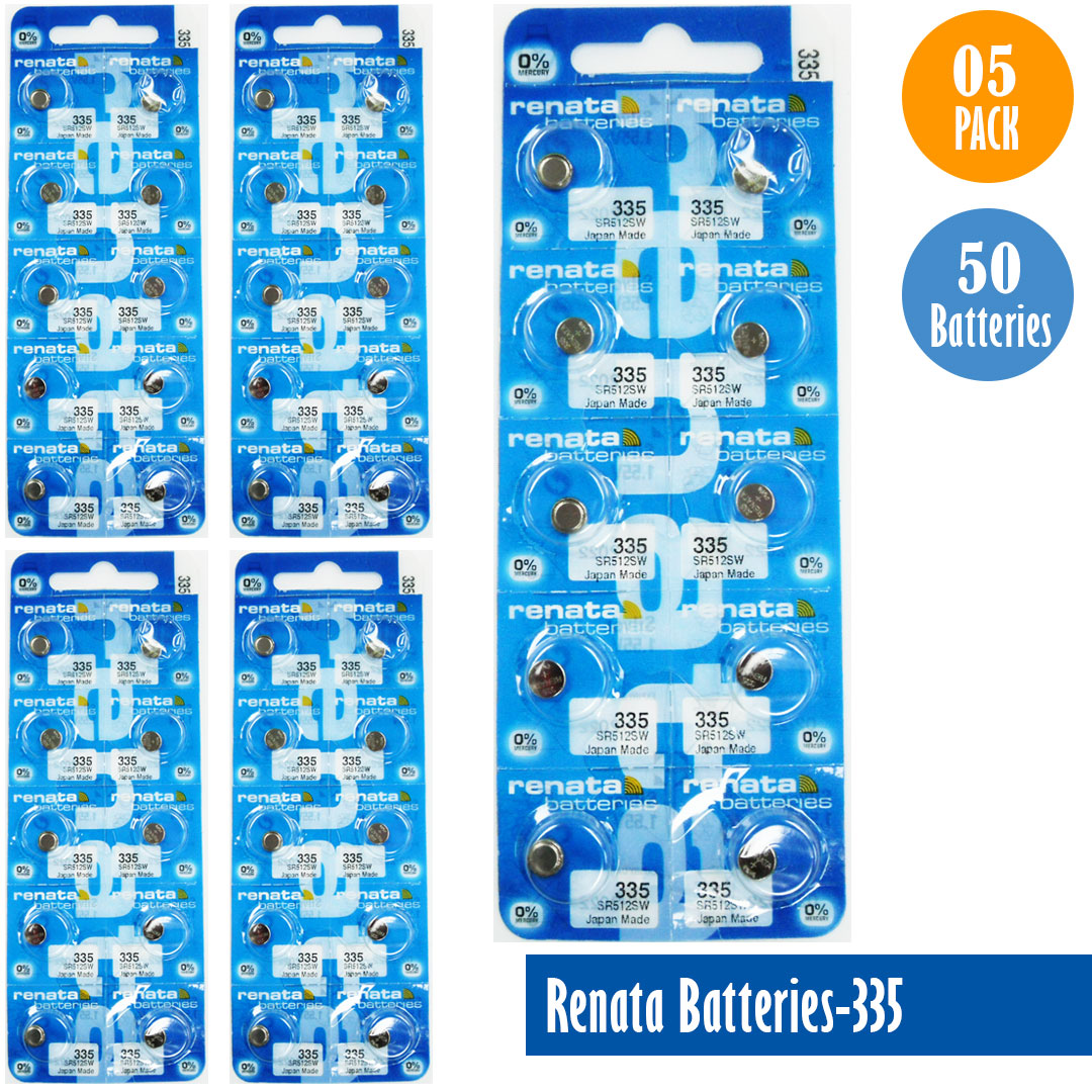 Renata-Batteries-335-1-pack-10-batteries, Replaces-SR512SW, Watch-Batteries, Swiss Made - Universal Jewelers & Watch Tools Inc. 