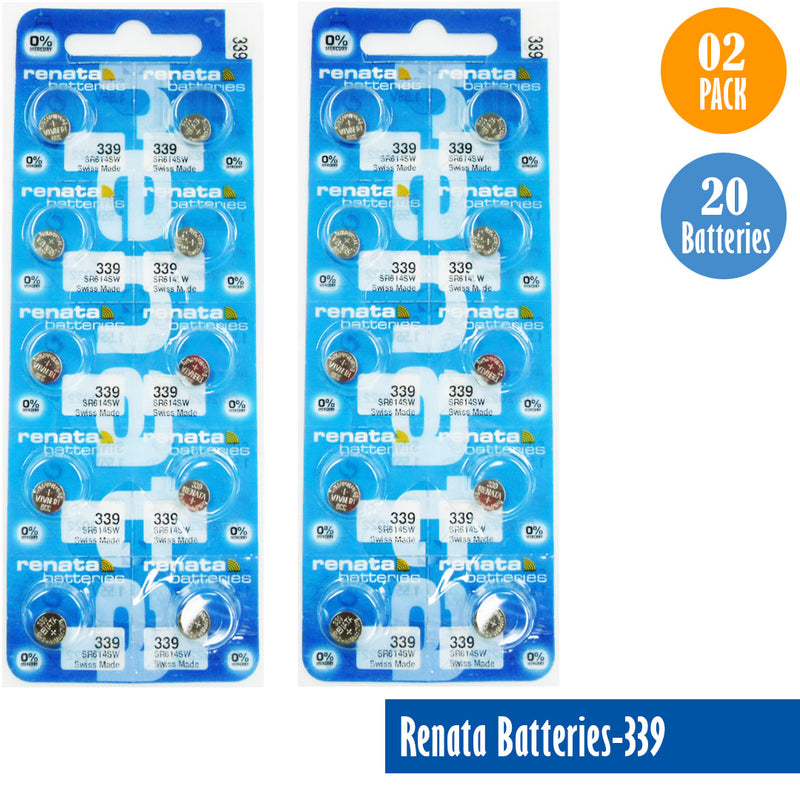 Load image into Gallery viewer, Renata-Batteries-339-1-pack-10-batteries, Replaces-SR614SW, Watch-Batteries, Swiss Made - Universal Jewelers &amp; Watch Tools Inc. 
