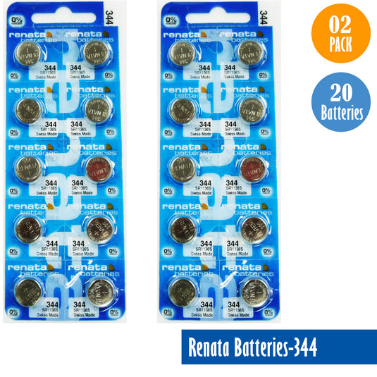 Renata-Batteries-344-1-pack-10-batteries, Replaces-SR1136S, Watch-Batteries, Swiss Made - Universal Jewelers & Watch Tools Inc. 