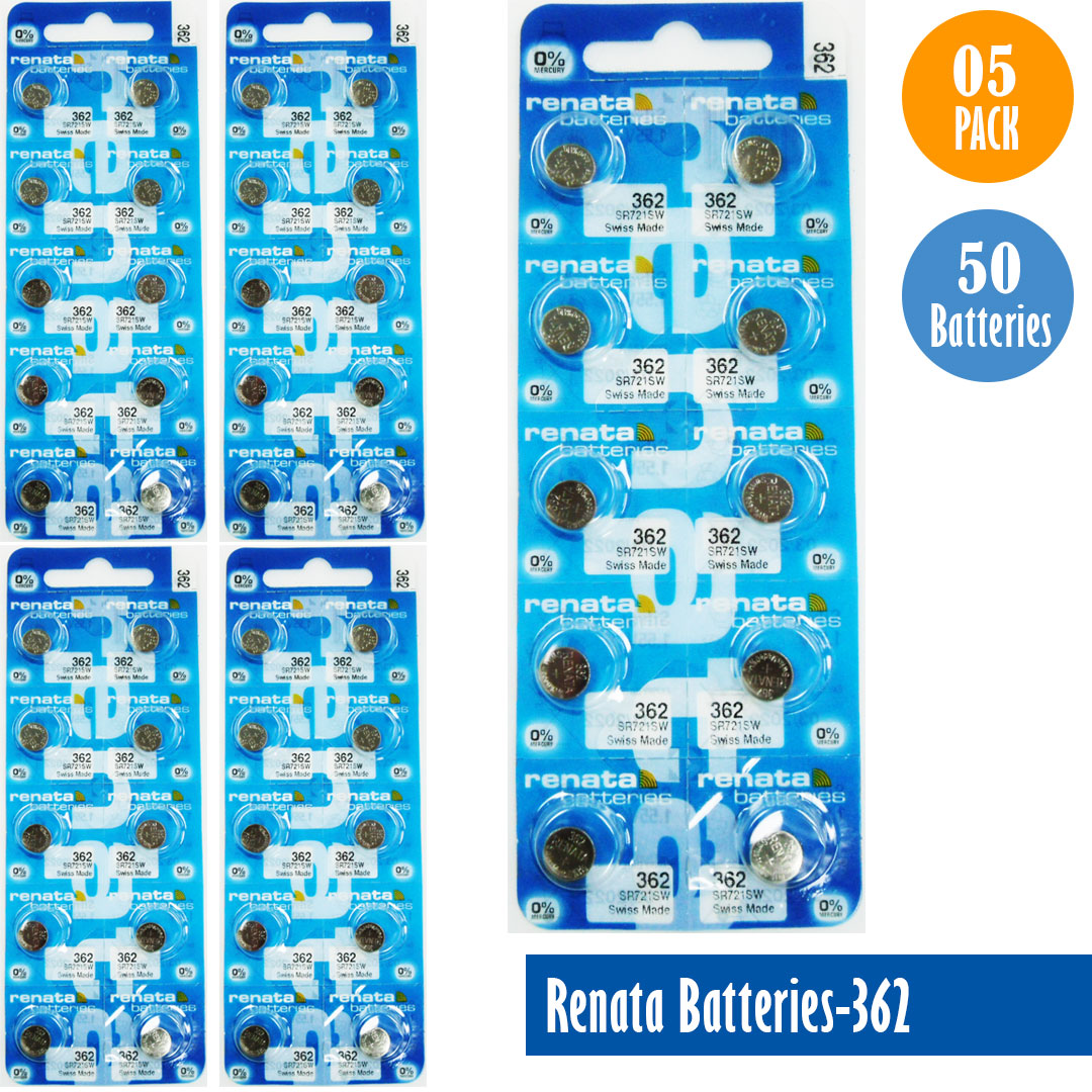 Renata-Batteries-362-1-pack-10-batteries, Replaces-SR721SW, Watch-Batteries, Swiss Made - Universal Jewelers & Watch Tools Inc. 